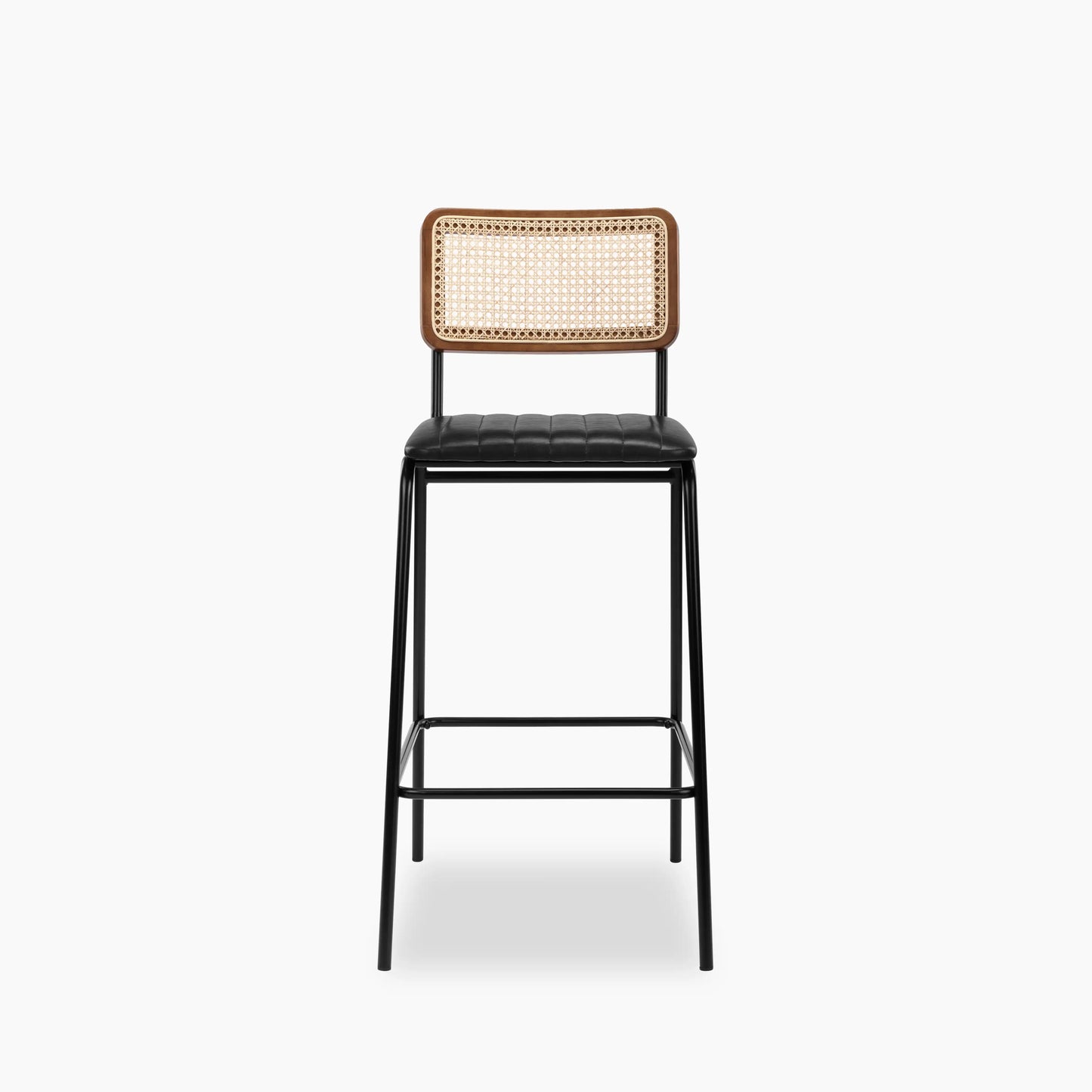 Willis Kitchen Stool | Vintage Black Faux Leather & Black