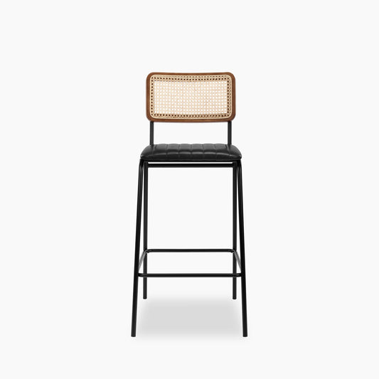 Willis Kitchen Stool | Vintage Black Faux Leather & Black