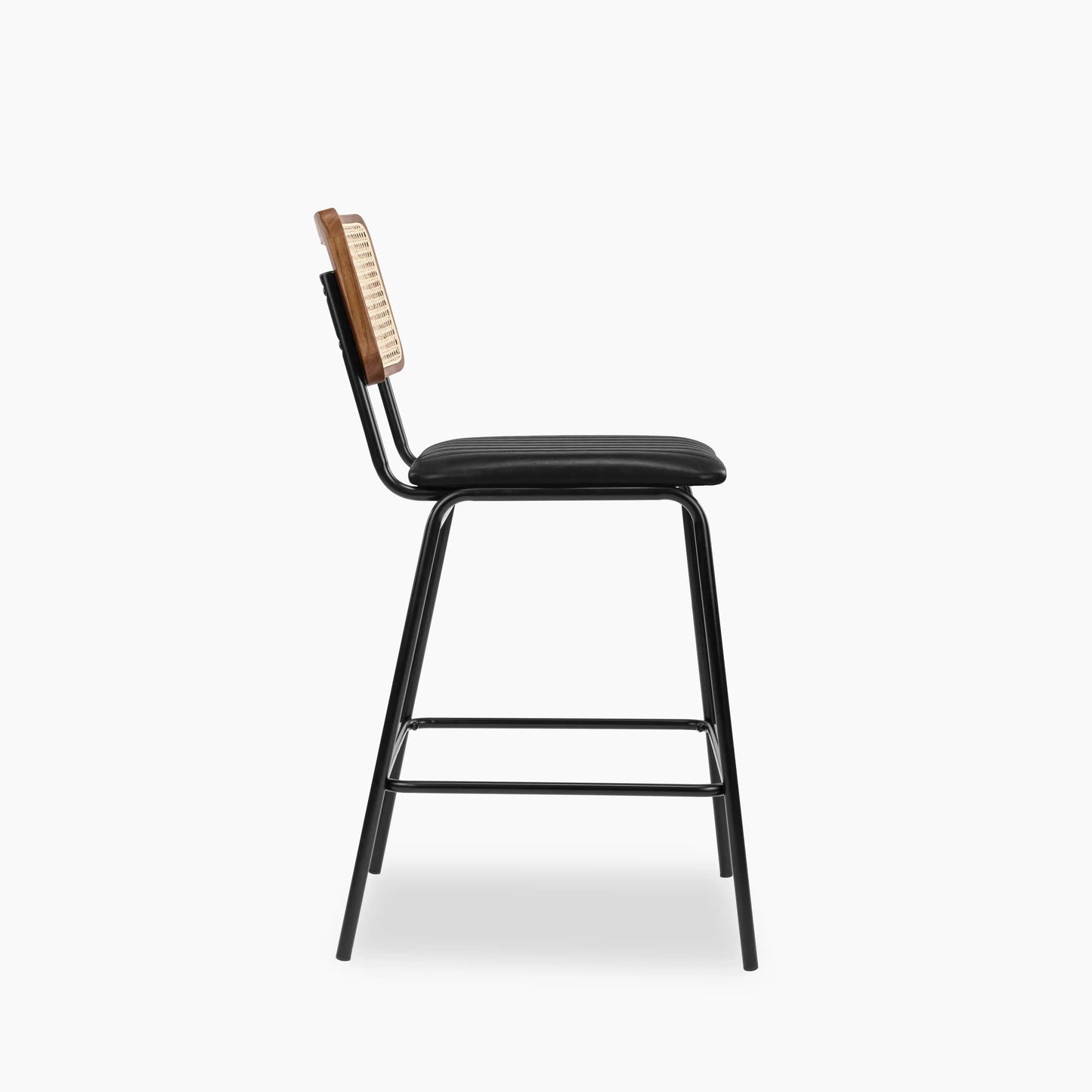 Willis Kitchen Stool | Vintage Black Faux Leather & Black