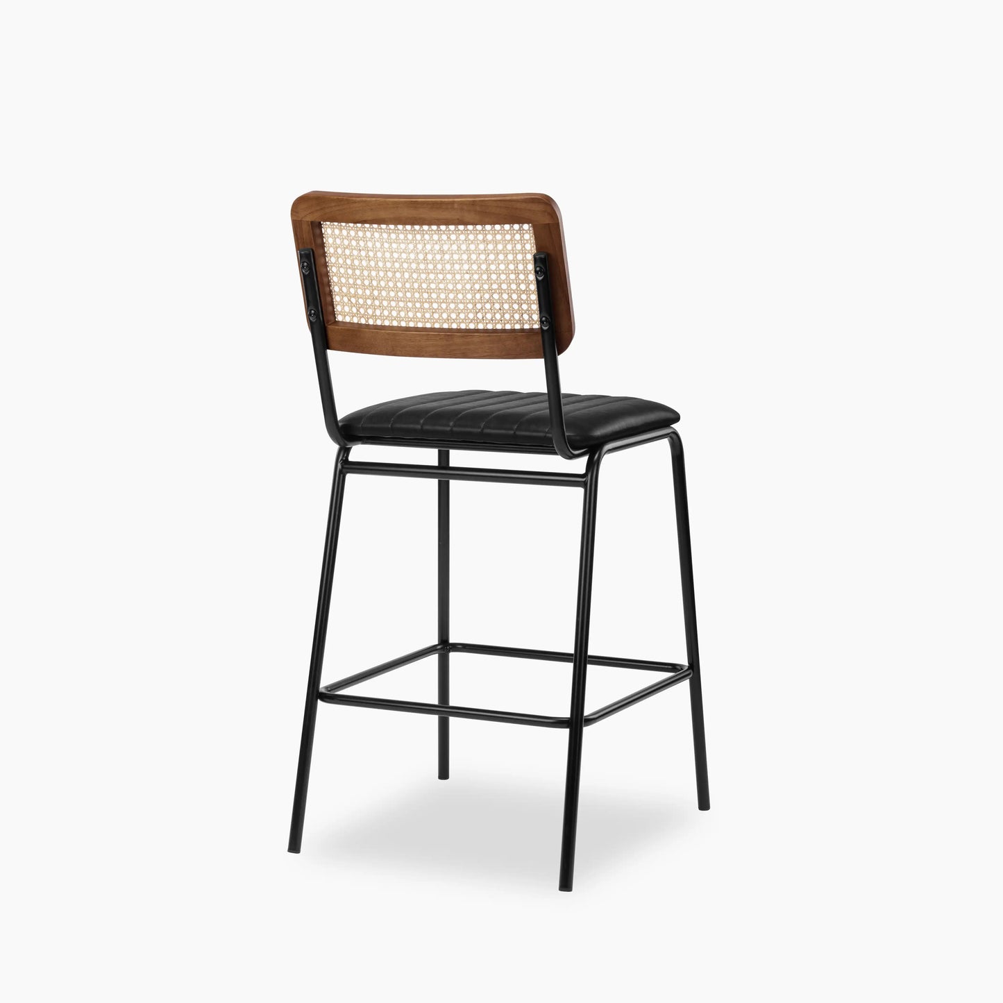 Willis Kitchen Stool | Vintage Black Faux Leather & Black