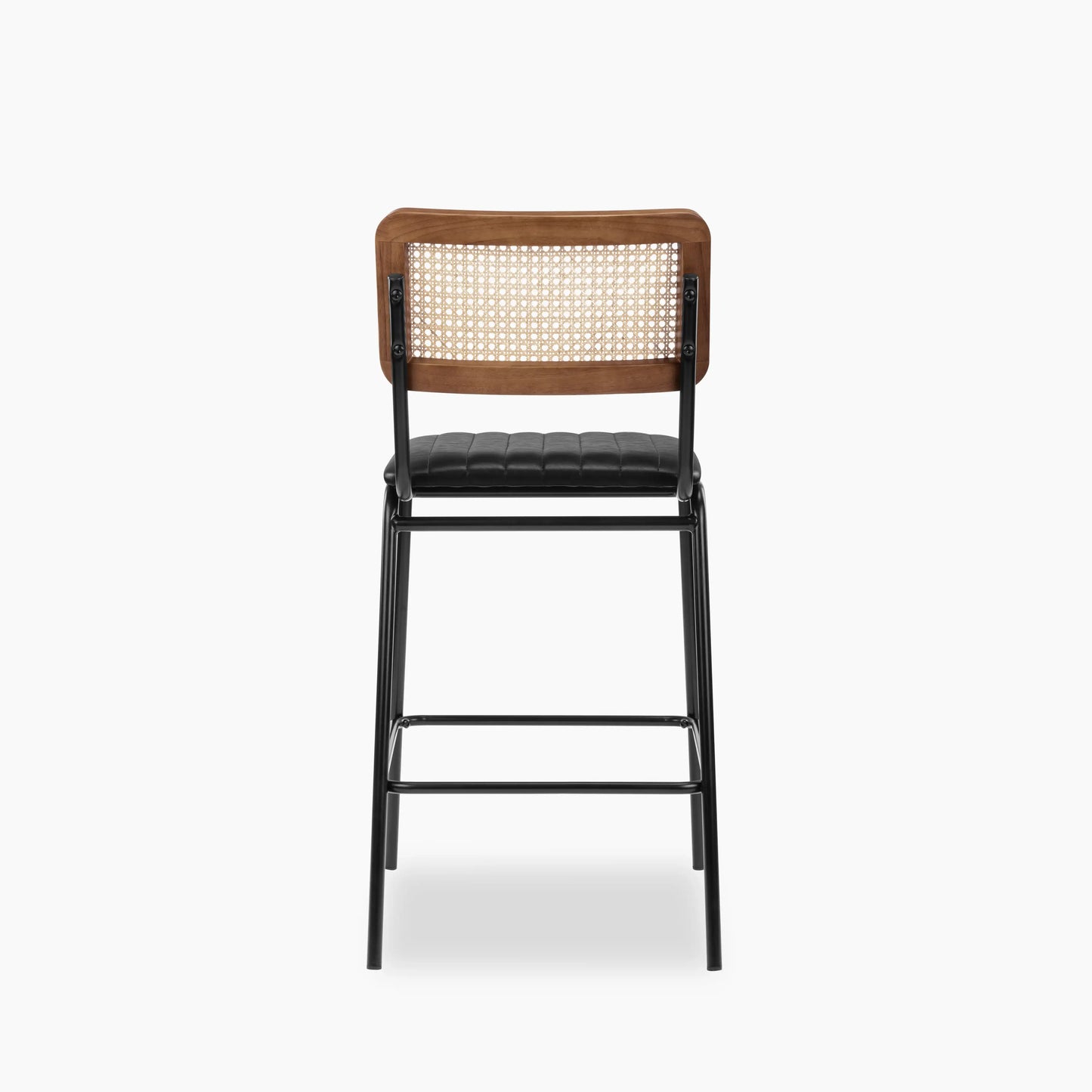 Willis Kitchen Stool | Vintage Black Faux Leather & Black