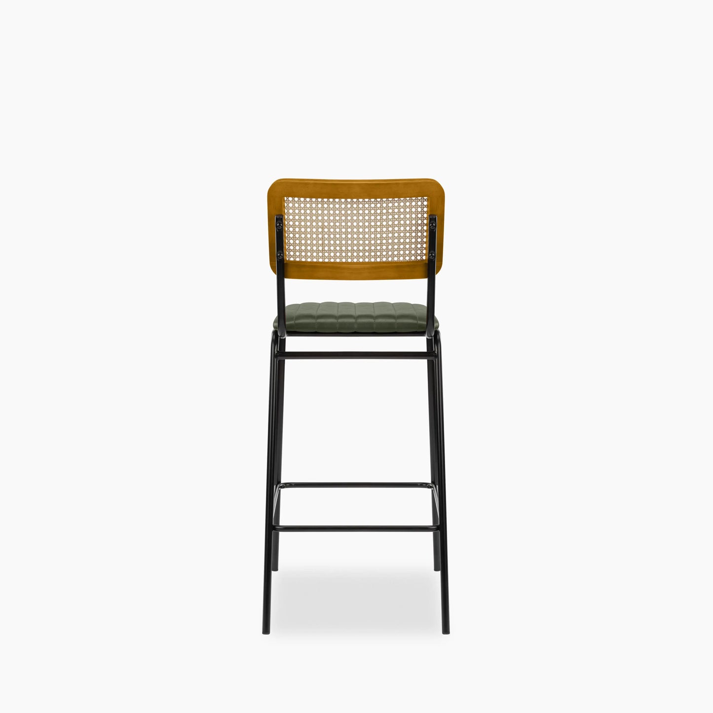 Willis Bar Stool | Vintage Green Faux Leather & Black