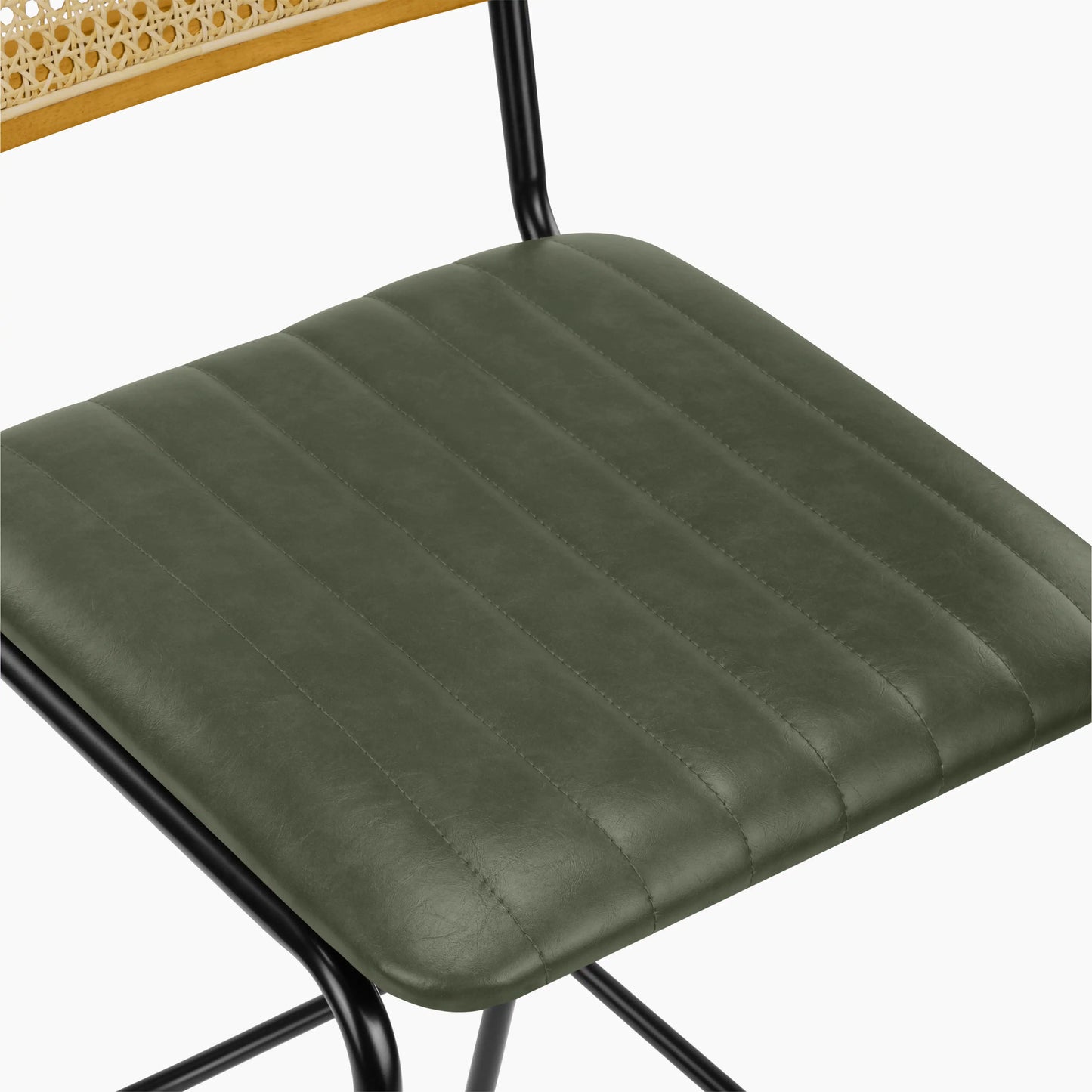 Willis Bar Stool | Vintage Green Faux Leather & Black