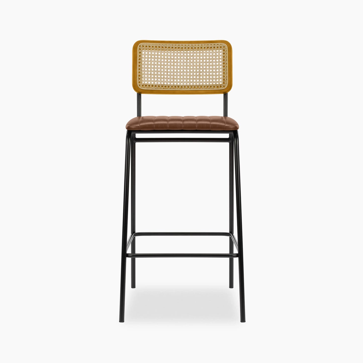 Willis Bar Stool | Vintage Tan Faux Leather & Black
