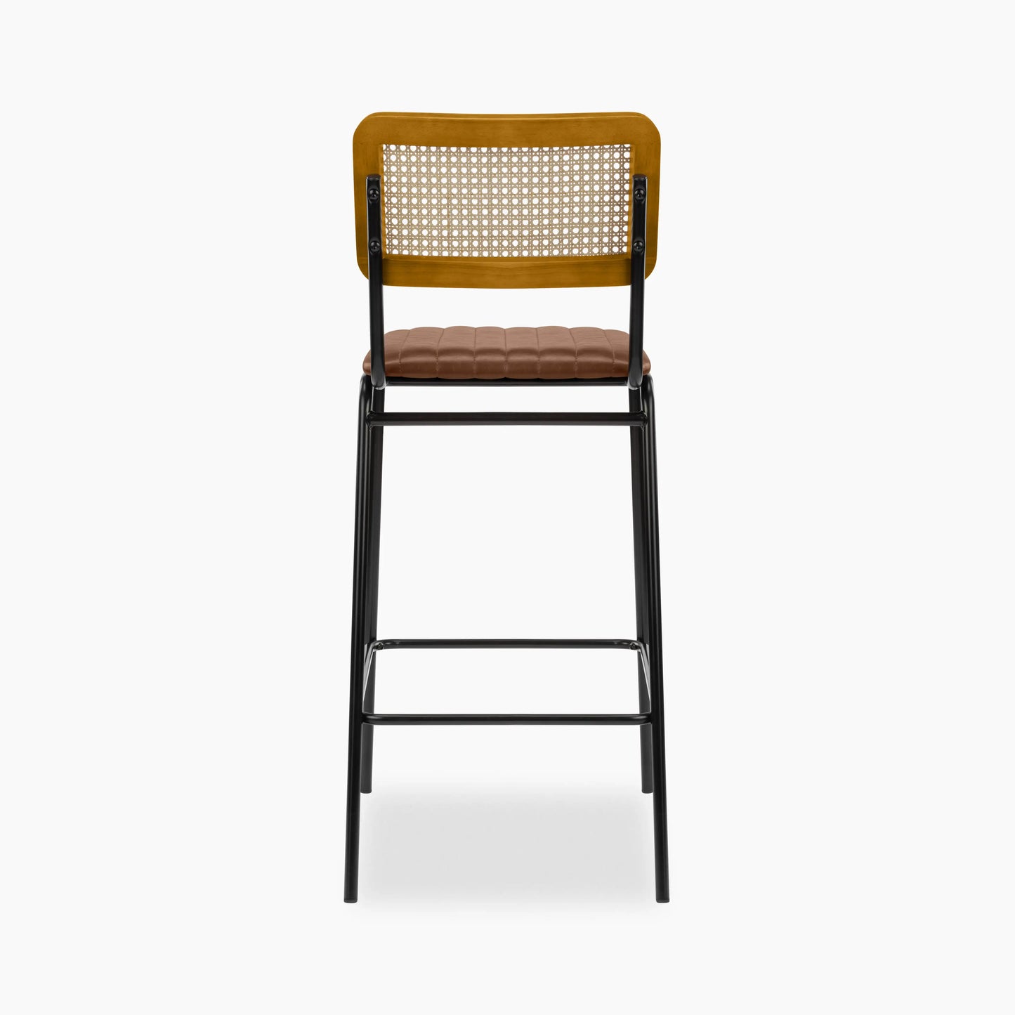 Willis Bar Stool | Vintage Tan Faux Leather & Black