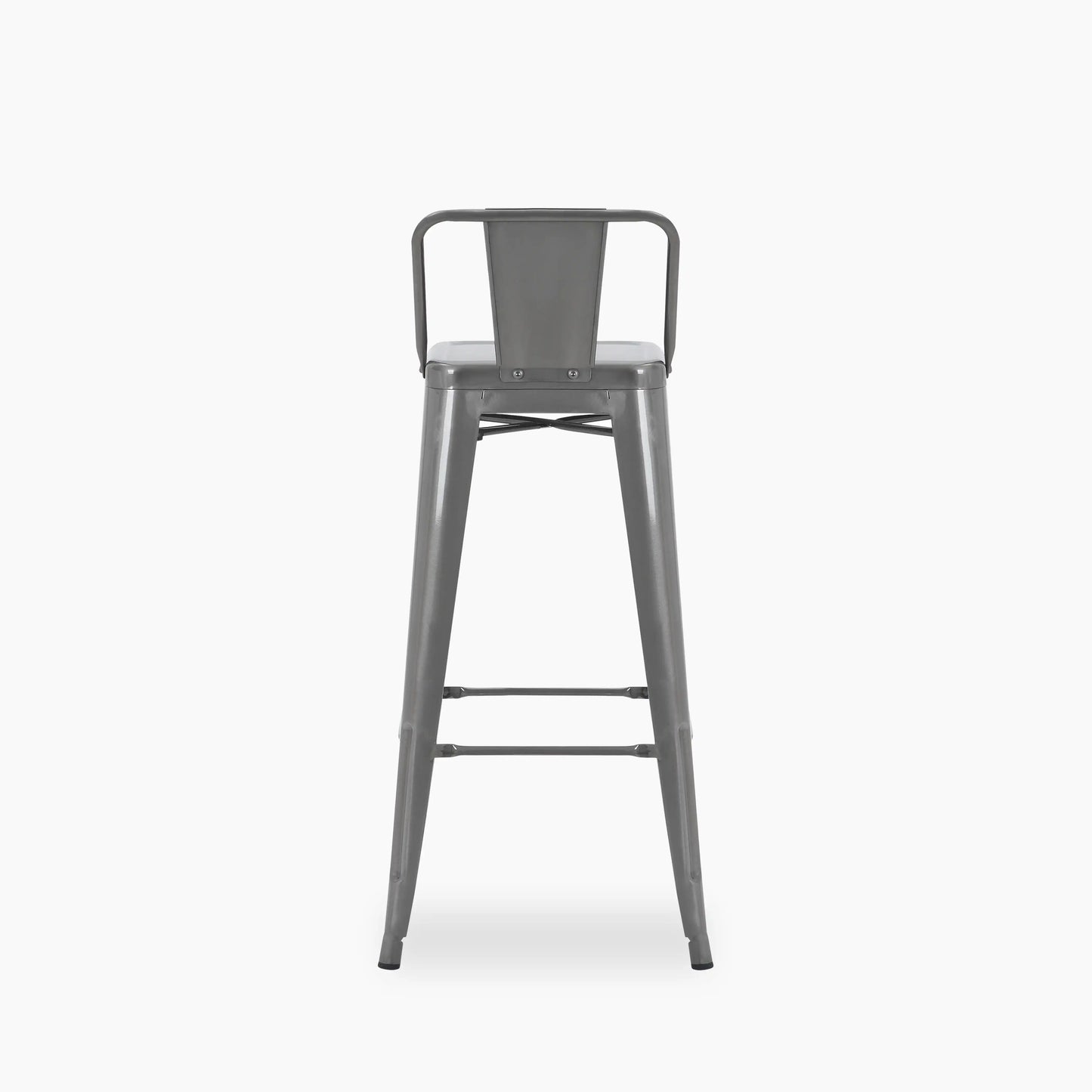 Tolix Style Stackable Kitchen Stool with Backrest | Gunmetal