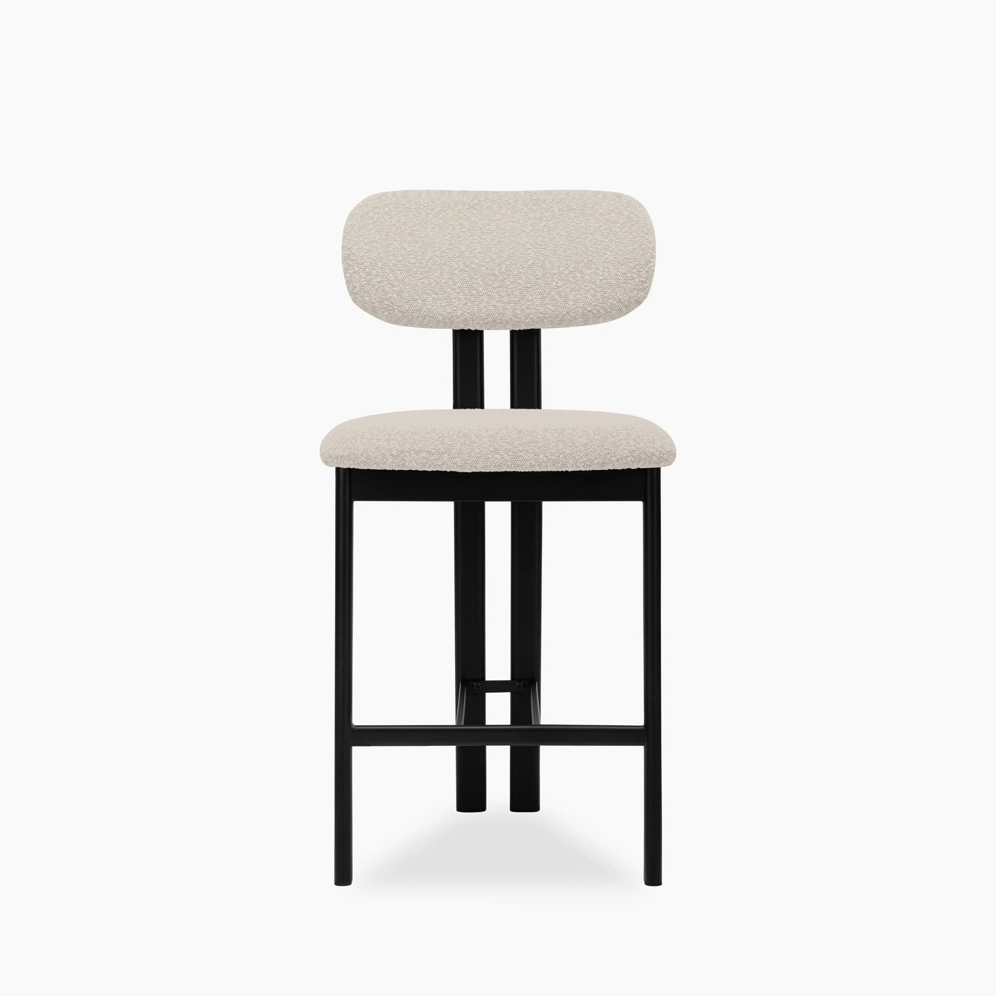 Arbor Kitchen Stool | Speckled Stone Sustainable Boucle & Black