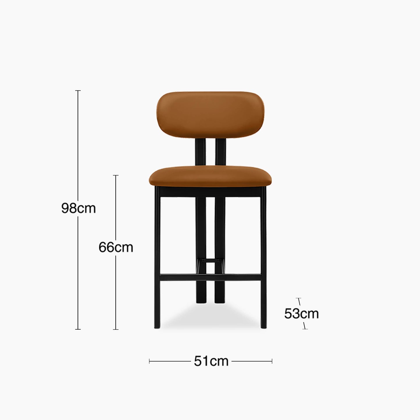 Arbor Kitchen Stool | Tuscan Tan Faux Leather & Black
