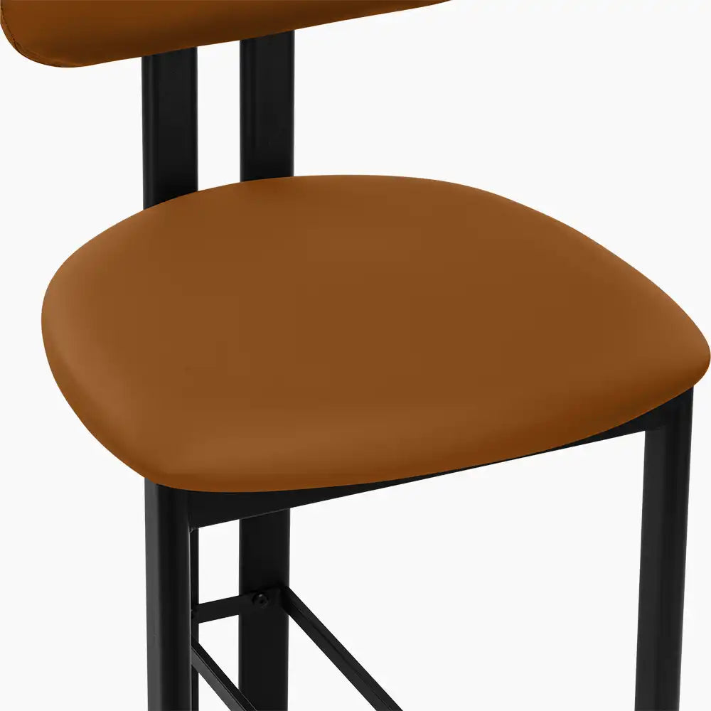 Arbor Bar Stool | Tuscan Tan Faux Leather & Black