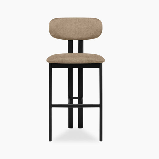 Arbor Bar Stool | Latte Sustainable Fabric & Black