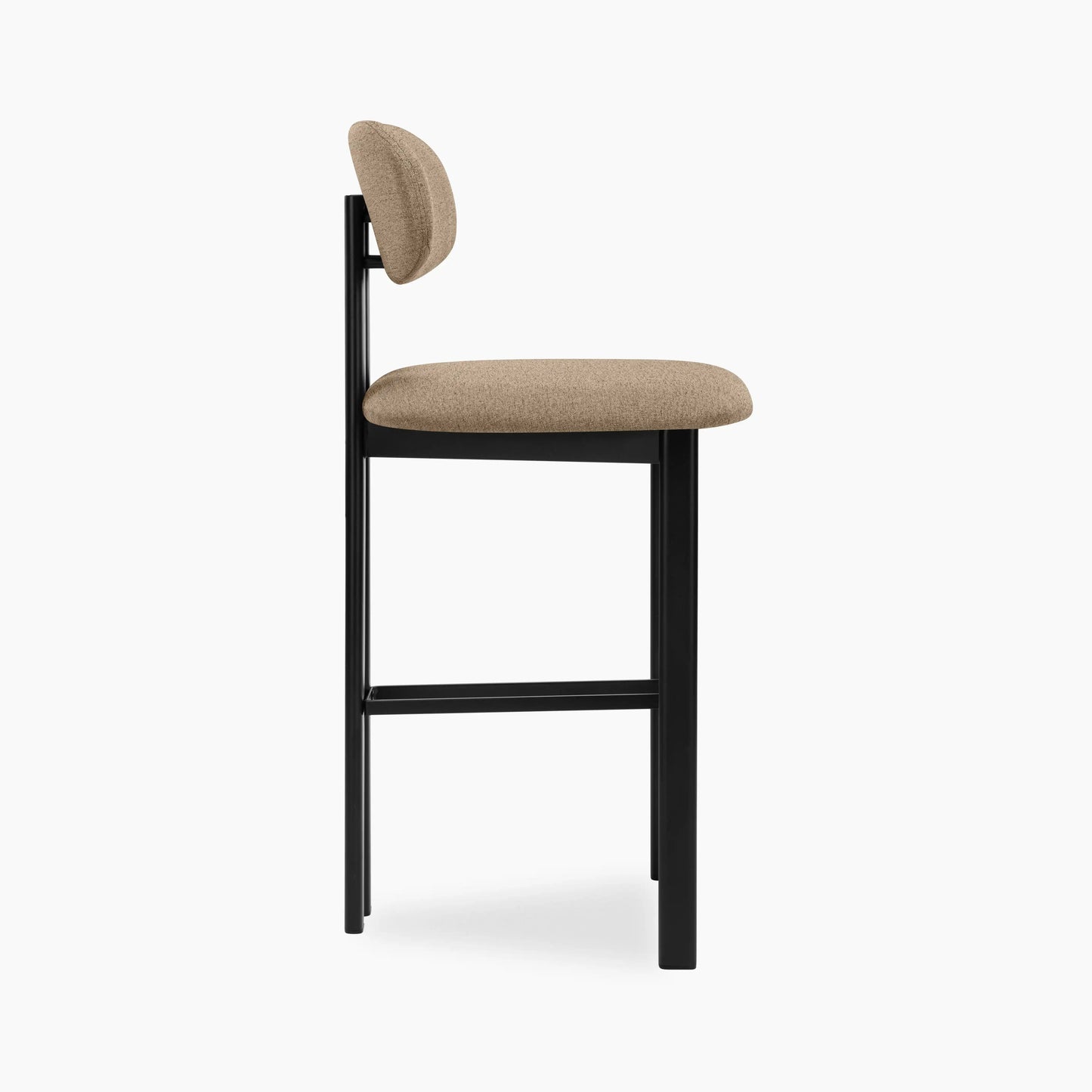 Arbor Bar Stool | Latte Sustainable Fabric & Black