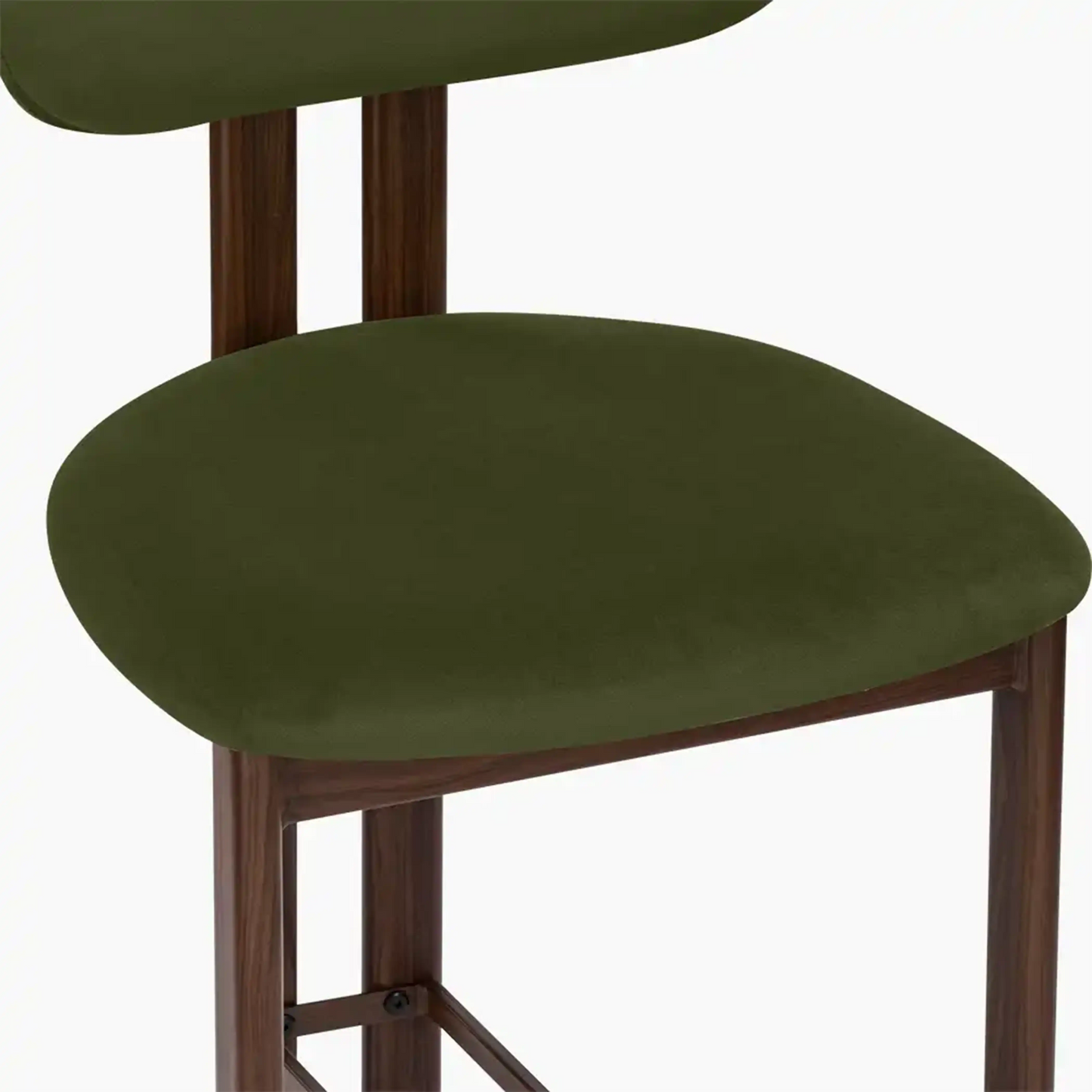 Arbor Bar Stool | Olive Green Sustainable Velvet & Walnut