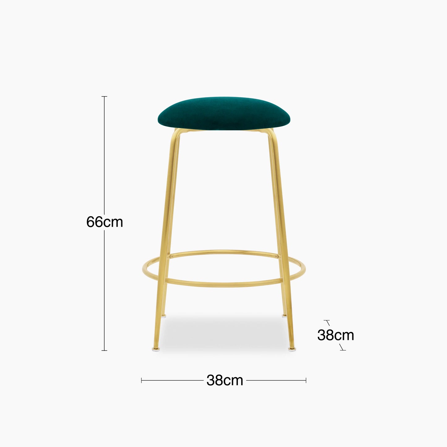 Regent Kitchen Stool | Teal Sustainable Velvet