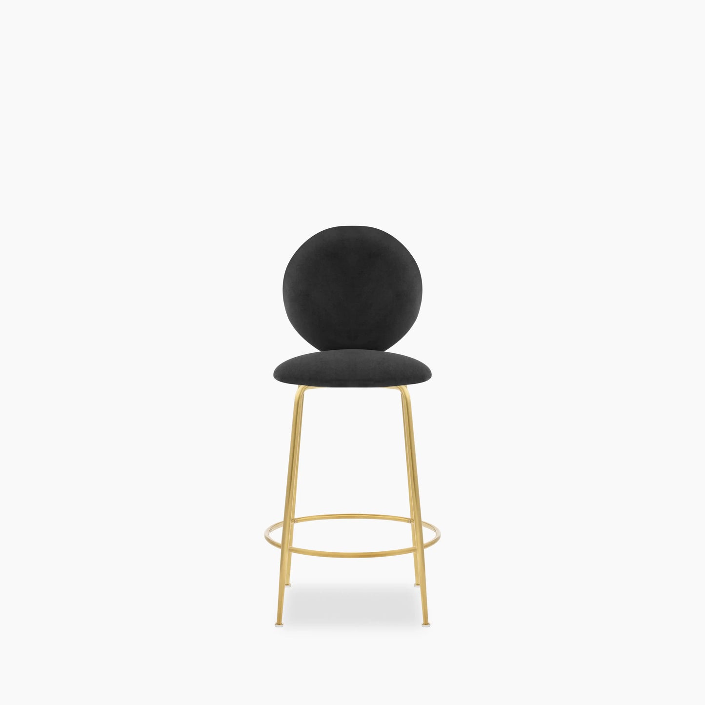 Regent Kitchen Stool with Backrest | Grey Sustainable Velvet