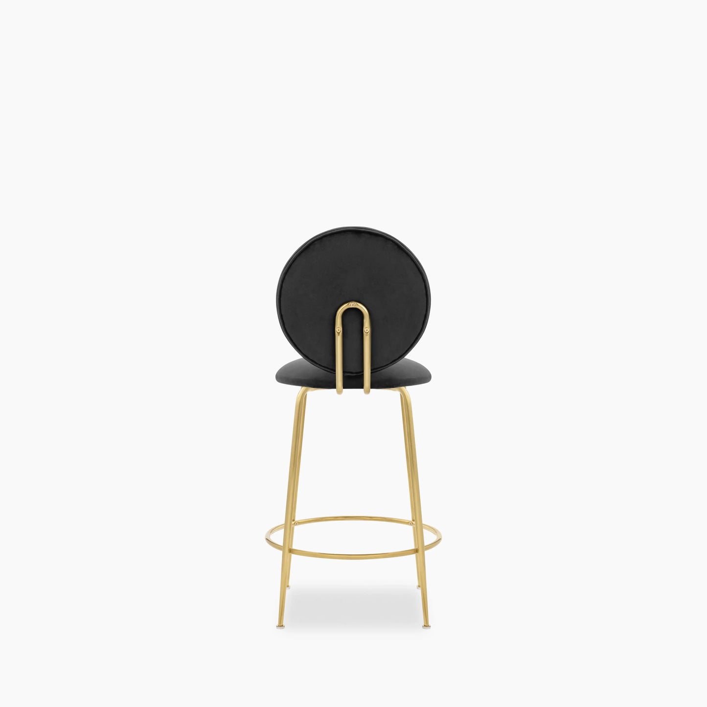 Regent Kitchen Stool with Backrest | Grey Sustainable Velvet