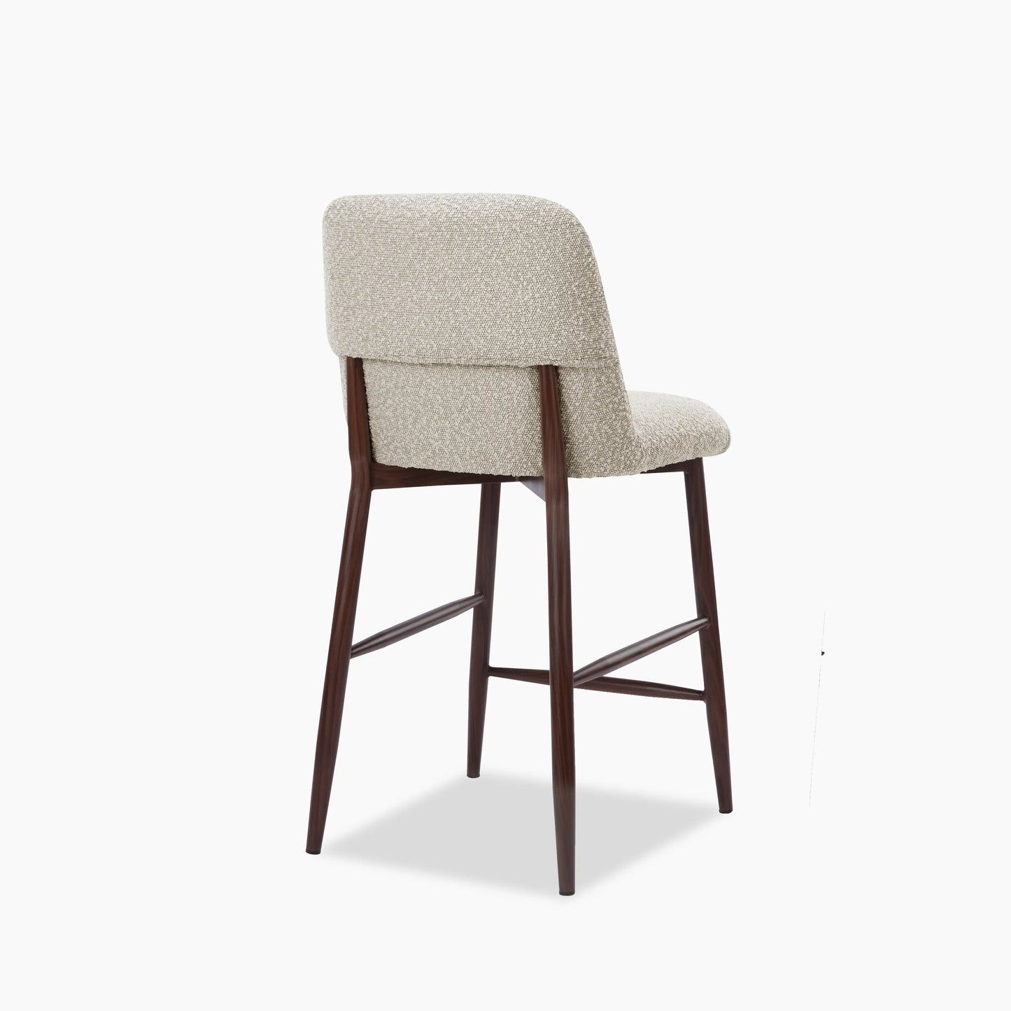 Amari Kitchen Stool | Speckled Stone Sustainable Boucle & Walnut
