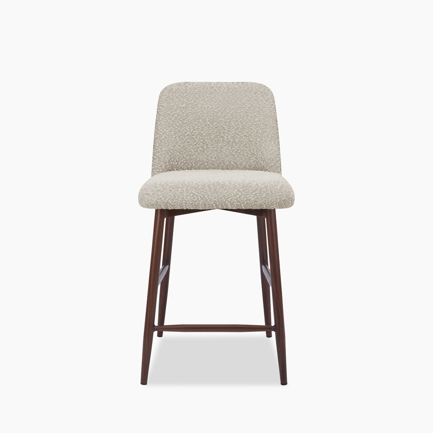 Amari Kitchen Stool | Speckled Stone Sustainable Boucle & Walnut