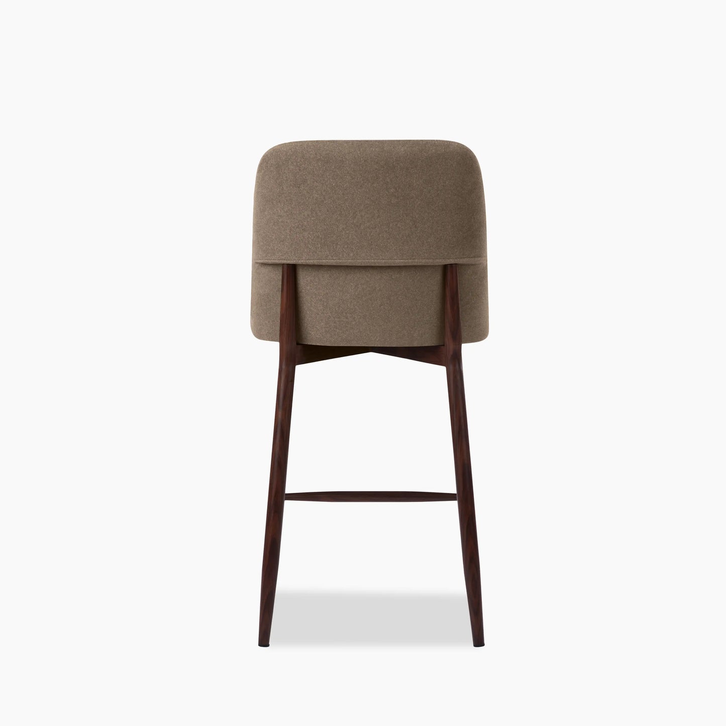 Amari Kitchen Stool | Truffle Brown Sustainable Mohair Velvet & Walnut