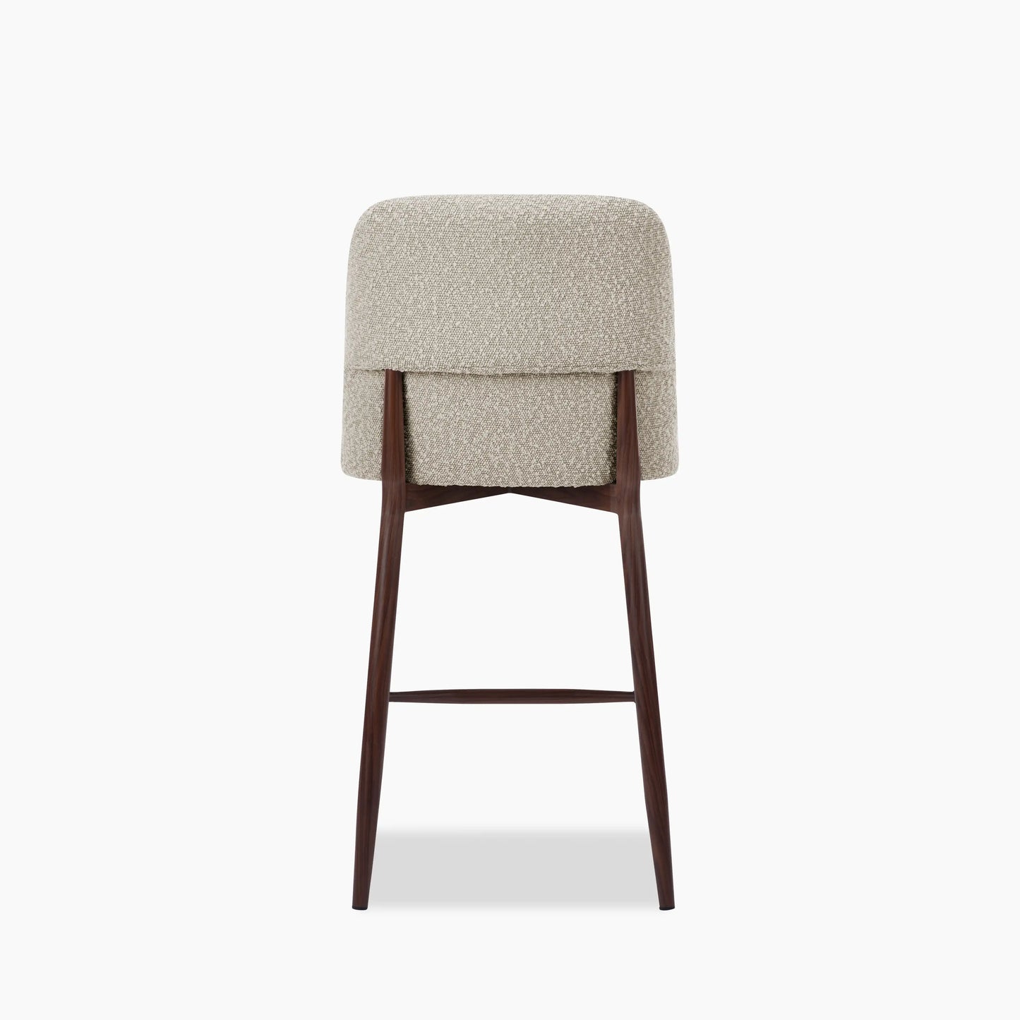 Amari Kitchen Stool | Speckled Stone Sustainable Boucle & Walnut