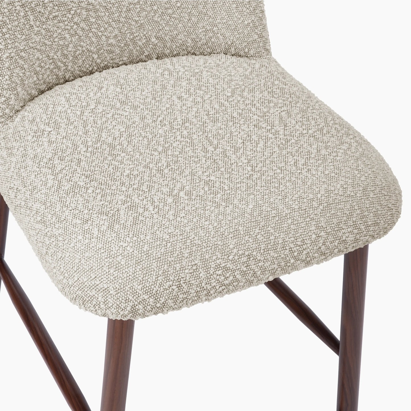 Amari Kitchen Stool | Speckled Stone Sustainable Boucle & Walnut