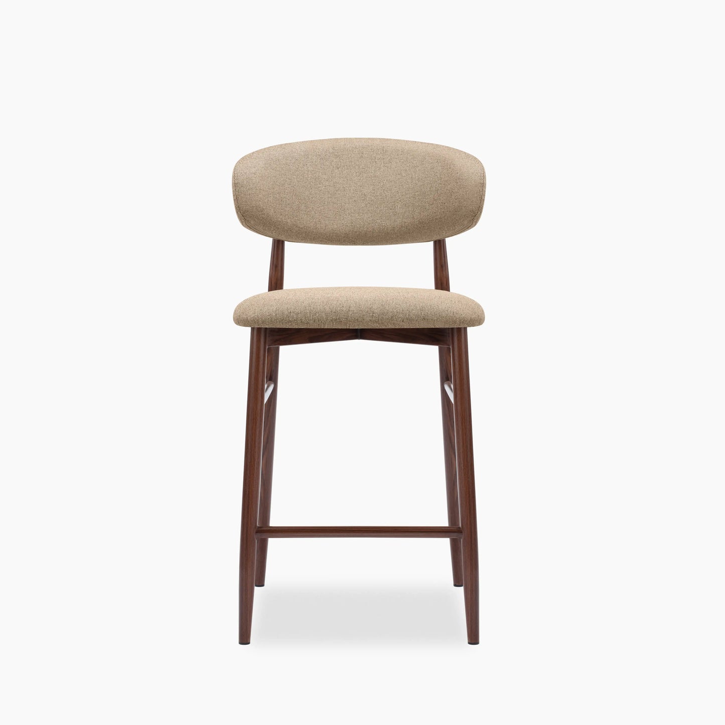 Halston Kitchen Stool | Latte Sustainable Fabric & Walnut