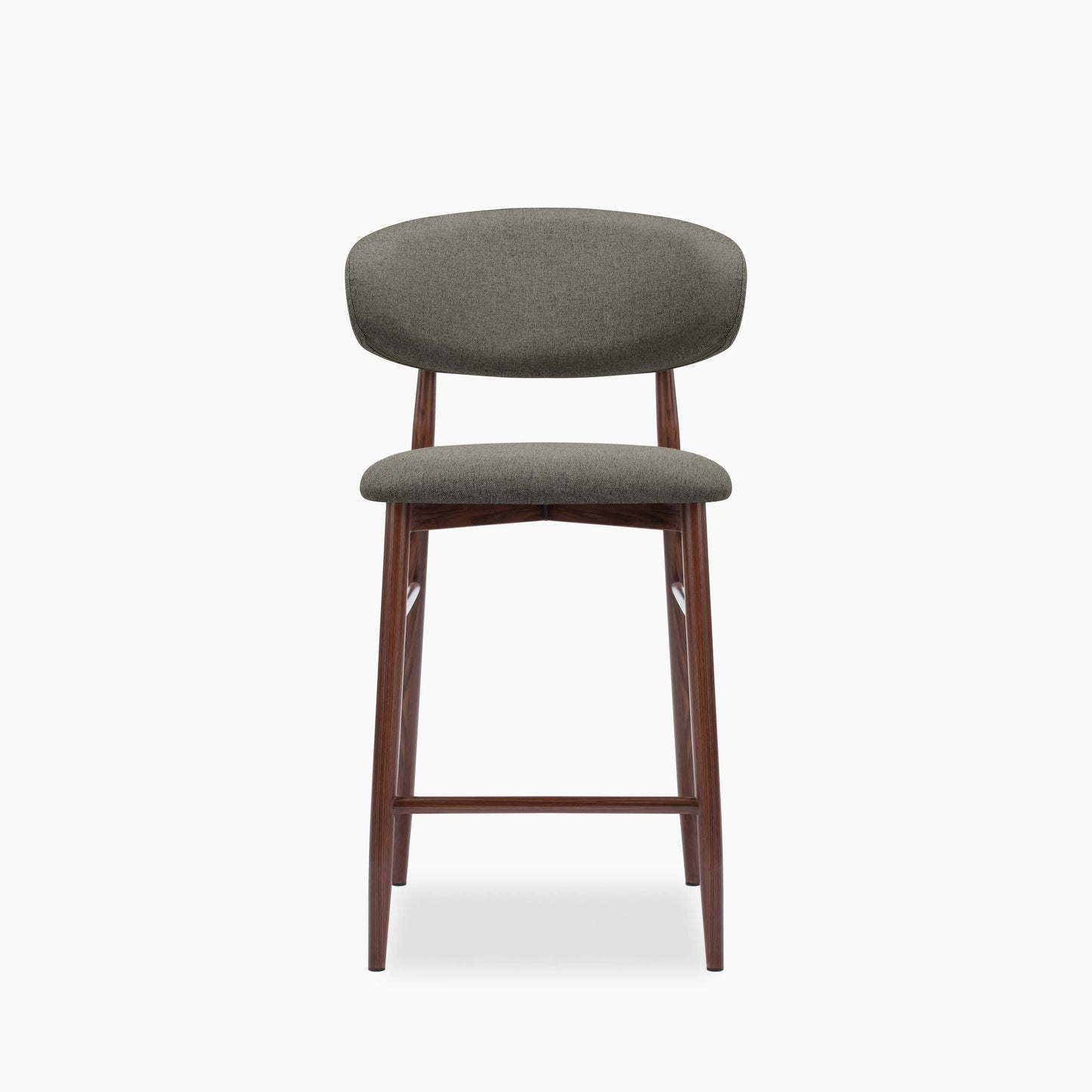 Halston Kitchen Stool | Speckled Grey Sustainable Fabric & Walnut