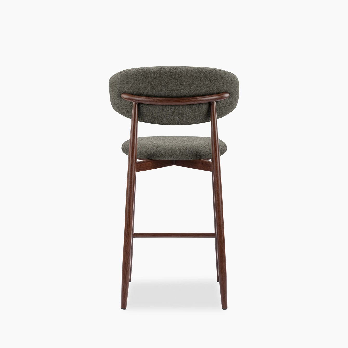 Halston Kitchen Stool | Speckled Grey Sustainable Fabric & Walnut
