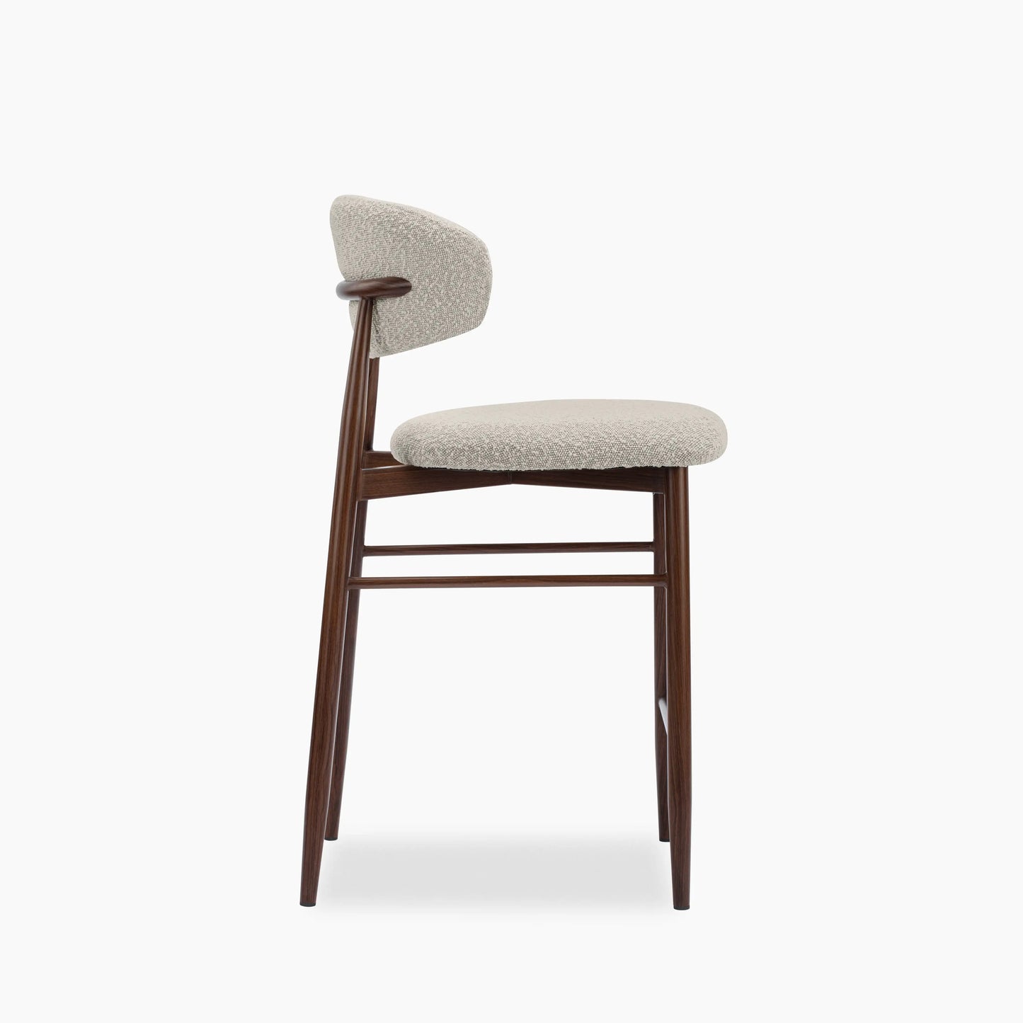 Halston Kitchen Stool | Speckled Stone Sustainable Boucle & Walnut