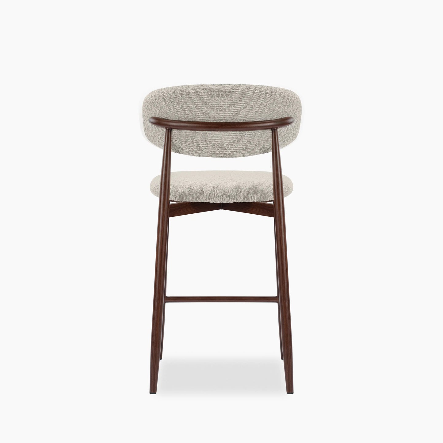Halston Kitchen Stool | Speckled Stone Sustainable Boucle & Walnut
