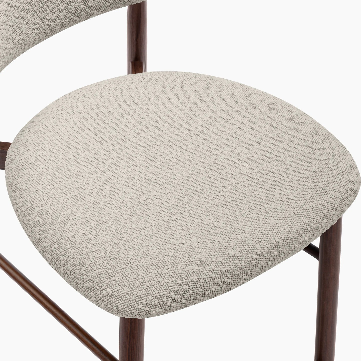 Halston Kitchen Stool | Speckled Stone Sustainable Boucle & Walnut