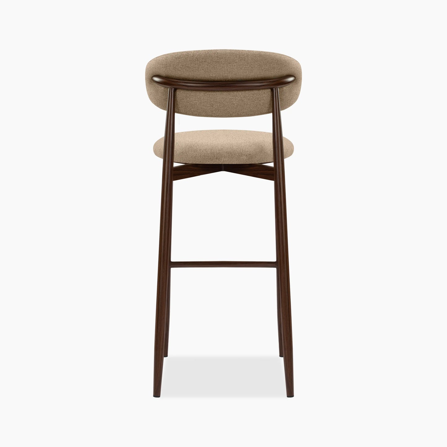 Halston Bar Stool | Latte Sustainable Fabric & Walnut