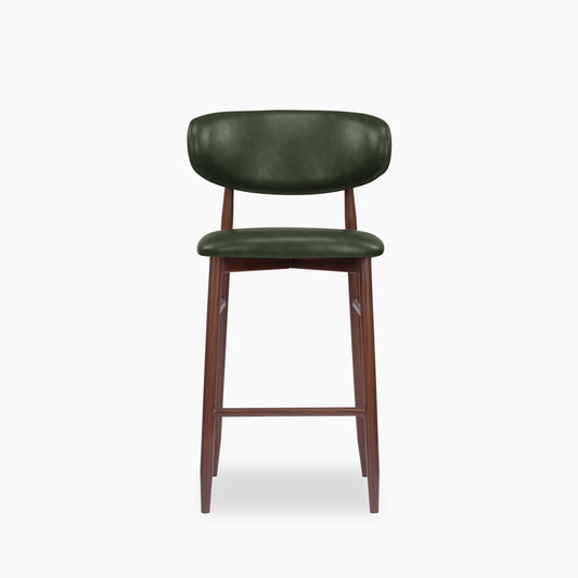 Halston Kitchen Stool | Vintage Green & Walnut
