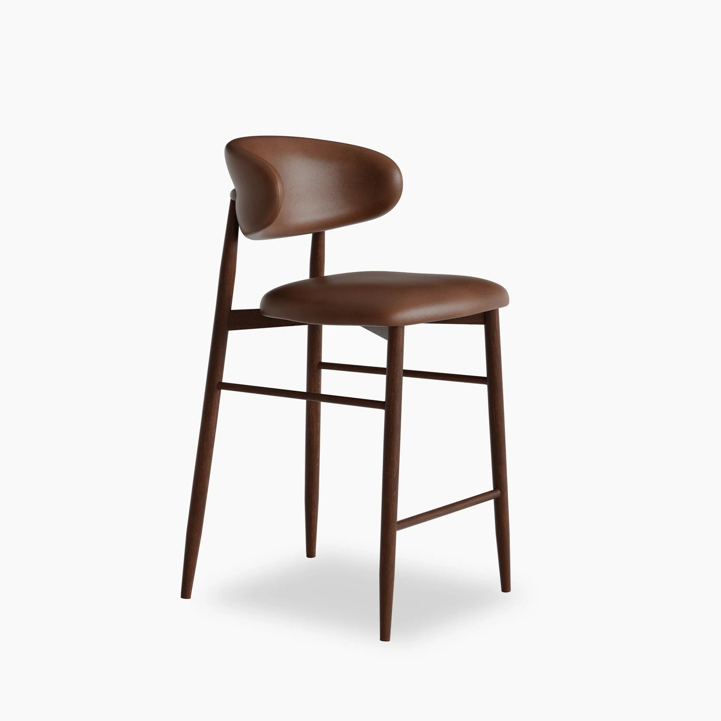 Halston Kitchen Stool | Vintage Tan & Walnut