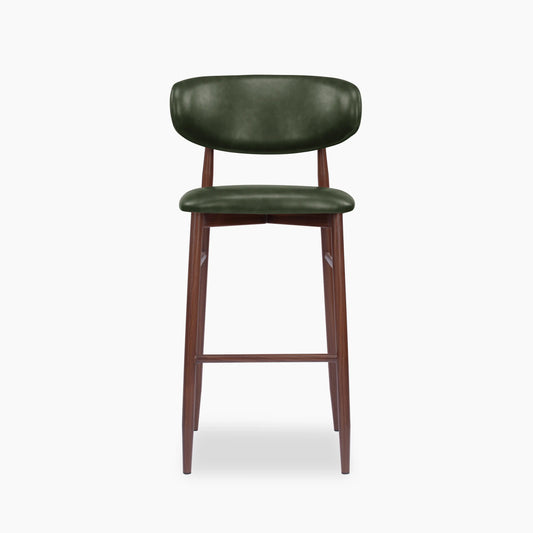 Halston Bar Stool | Vintage Green & Walnut
