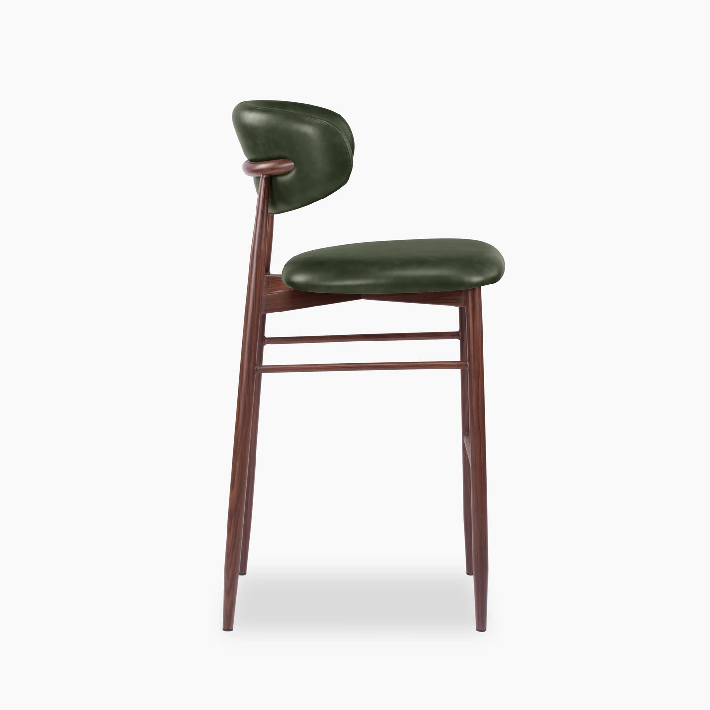 Halston Bar Stool | Vintage Green & Walnut