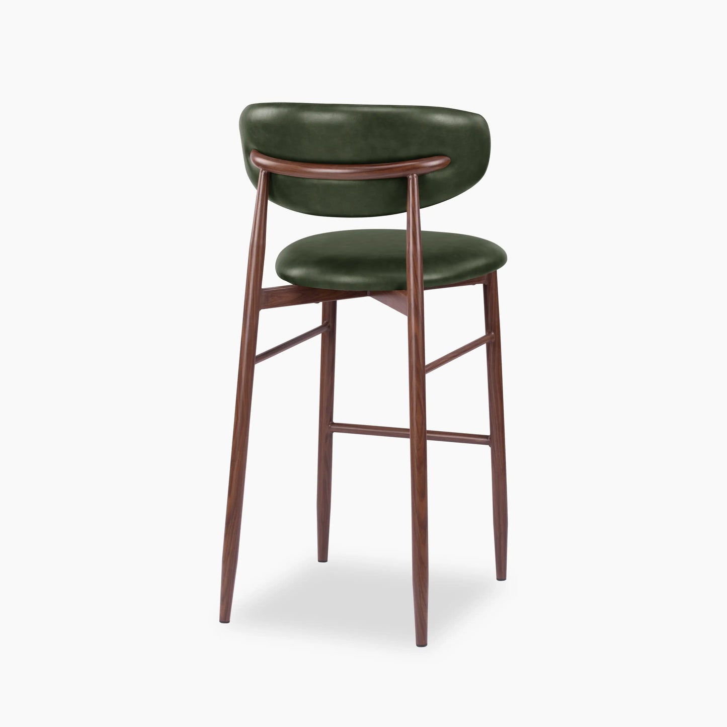 Halston Bar Stool | Vintage Green & Walnut