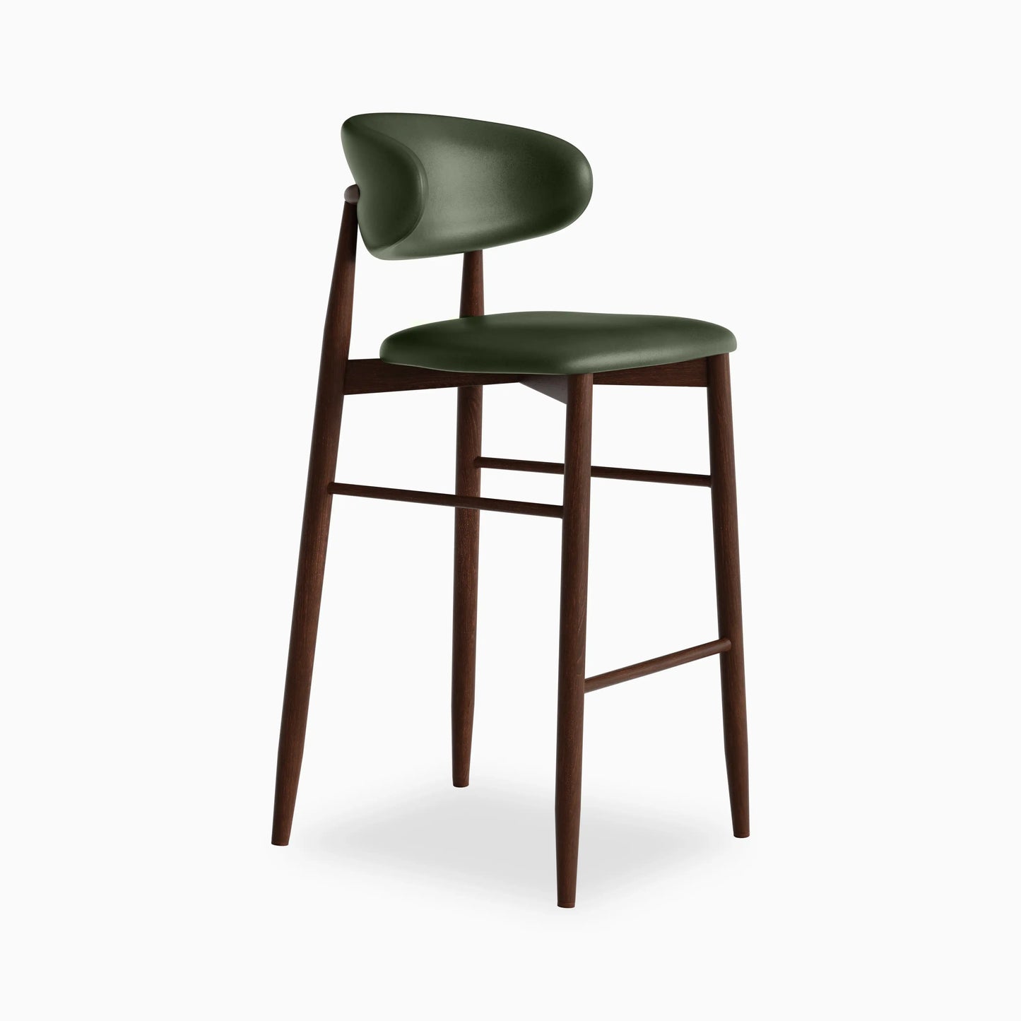Halston Bar Stool | Vintage Green & Walnut