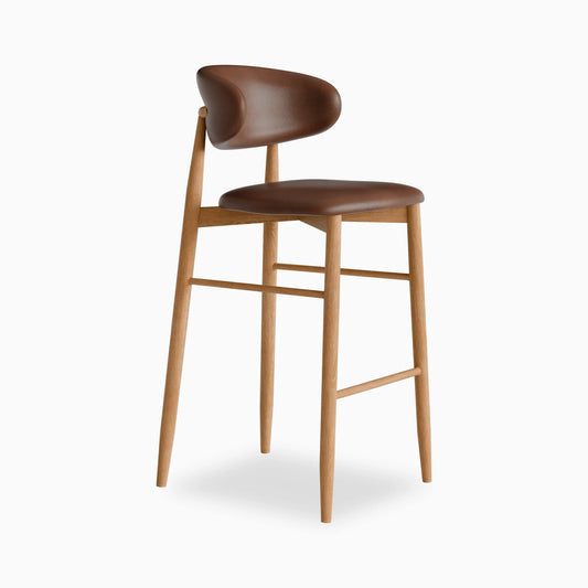 Halston Bar Stool | Vintage Tan & Oak