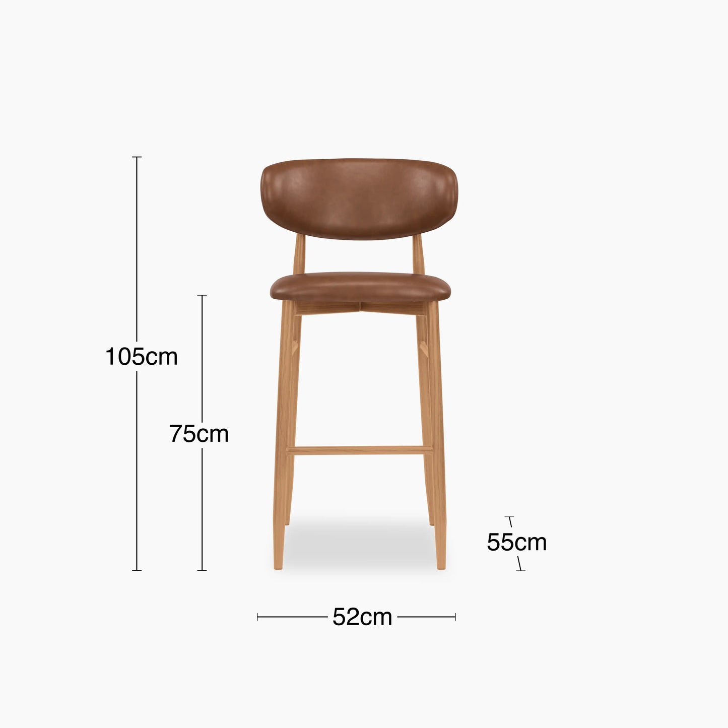 Halston Bar Stool | Vintage Tan & Oak