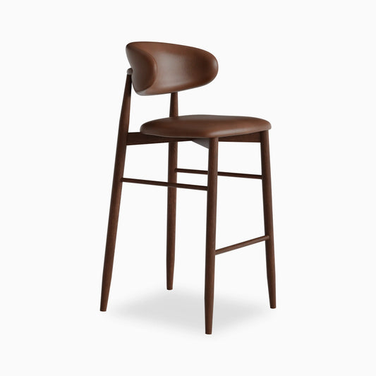 Halston Bar Stool | Vintage Tan & Walnut