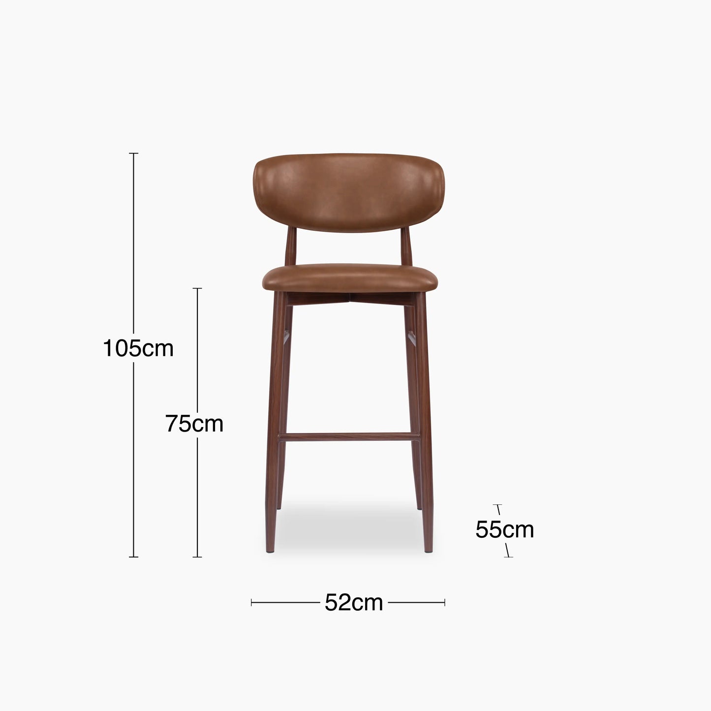 Halston Bar Stool | Vintage Tan & Walnut