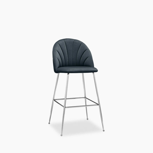 Sylvia Bar Stool | Ink Grey Sustainable Velvet