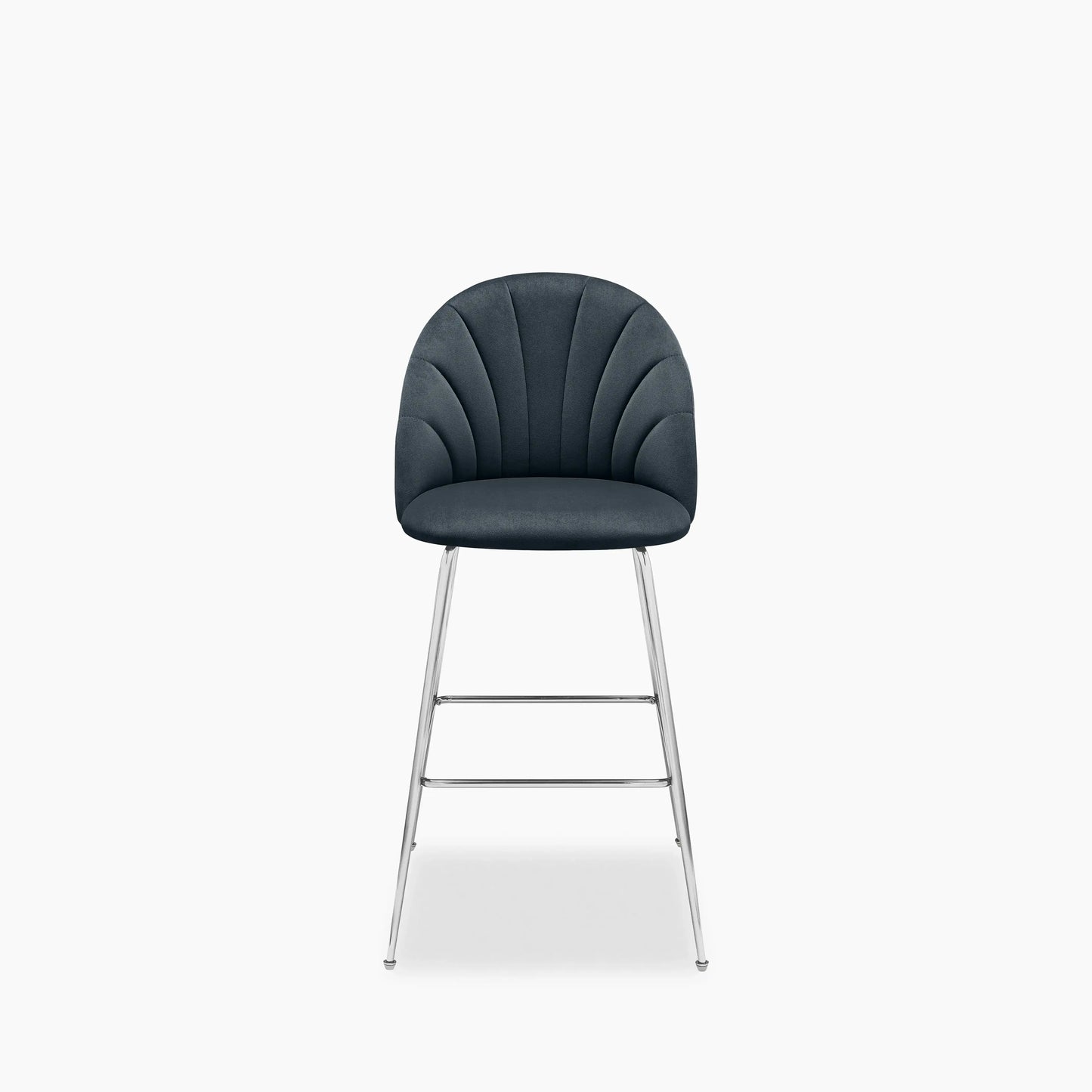 Sylvia Bar Stool | Ink Grey Sustainable Velvet