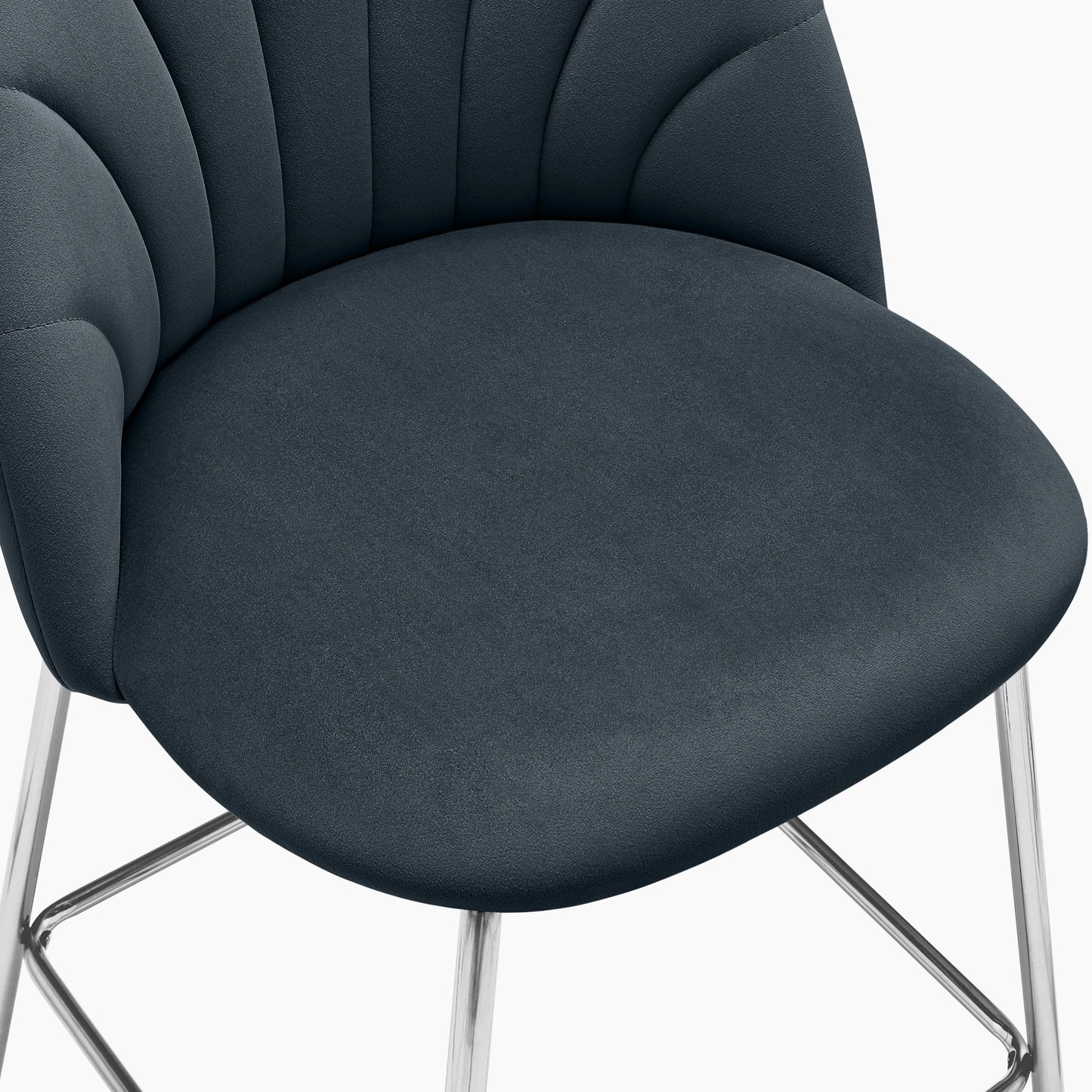 Sylvia Bar Stool | Ink Grey Sustainable Velvet