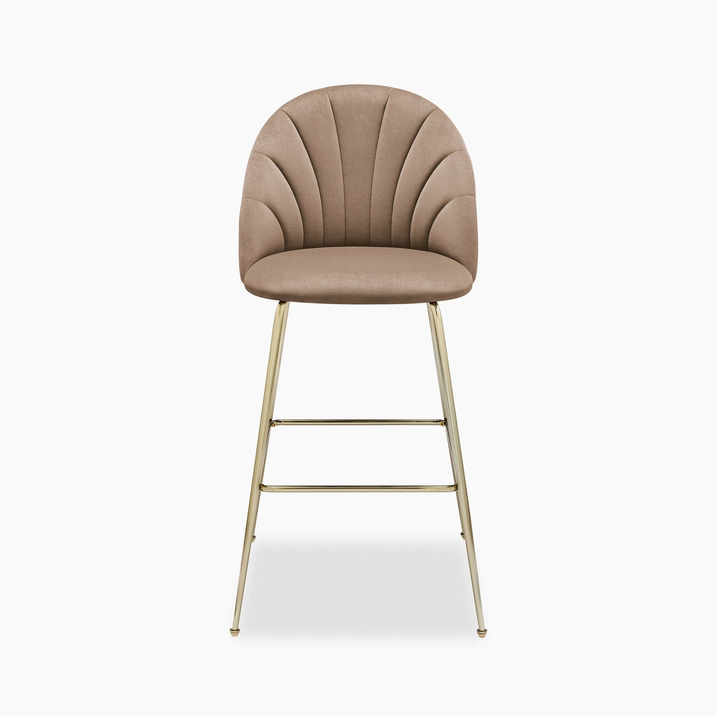 Sylvia Bar Stool | Taupe Sustainable Velvet