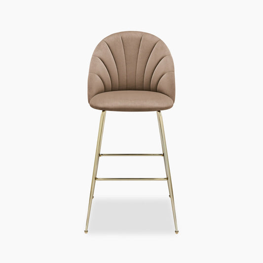 Sylvia Bar Stool | Taupe Sustainable Velvet