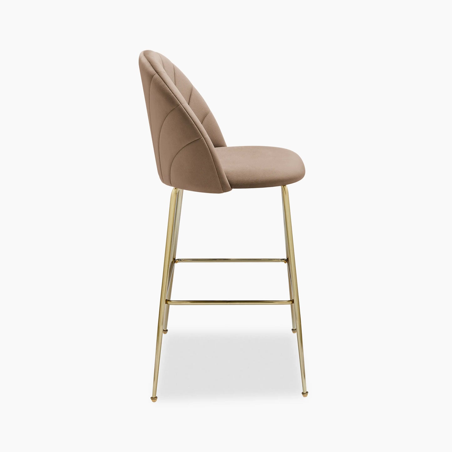 Sylvia Bar Stool | Taupe Sustainable Velvet