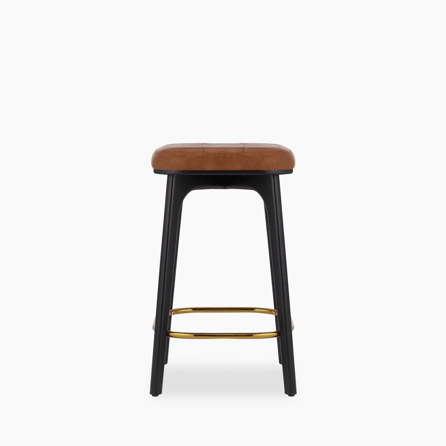 Winchester Kitchen Stool | Tan Faux Leather & Black
