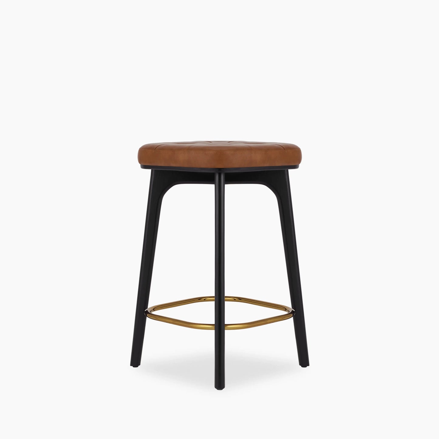 Winchester Kitchen Stool | Tan Faux Leather & Black