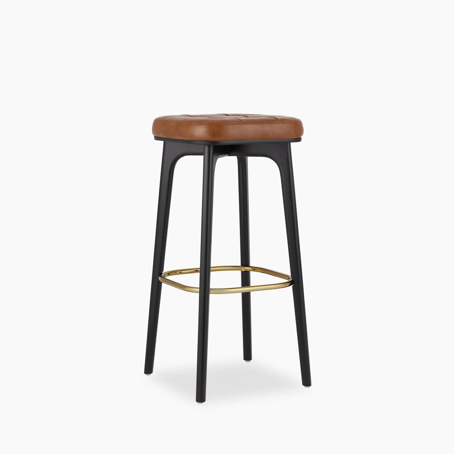 Winchester Bar Stool | Tan Faux Leather & Black
